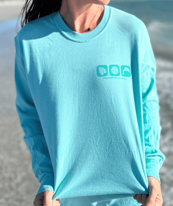 Teal Coastal Vibes Long Sleeve Tee